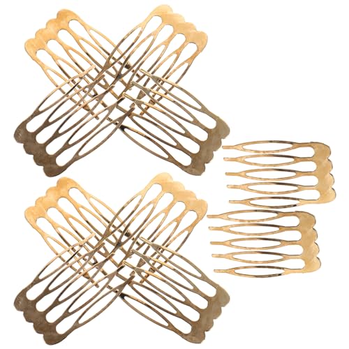 LALAFINA 10 Stück Kleine Seitliche Haarkämme Aus Metall 5 Zähne Schlichte Schiebekämme Aus Blankem Draht French-Twist-Clip Haarschmuck Für Frauen Und Mädchen von LALAFINA
