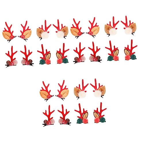 LALAFINA 12 Paare Geweih-haarnadel-haarschmuck Geweih Haarspangen Alligator-haarspangen Für Frauen Rentier-haarspangen Haarnadel Zu Weihnachten Rentiergeweih Haarnadel Eckclip Kind Kleidung von LALAFINA