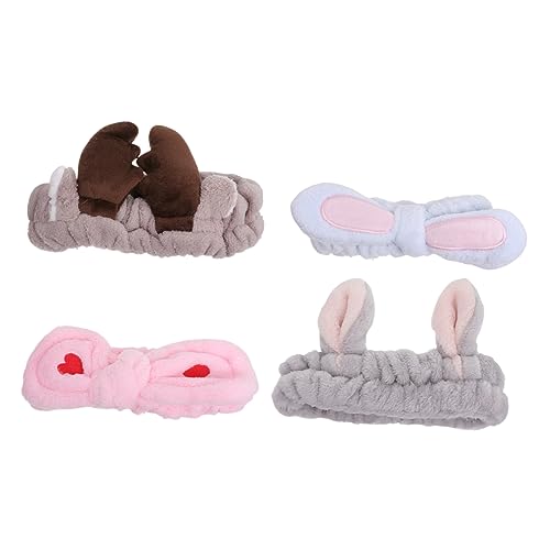 LALAFINA 12 Haarband zum Waschen Gesichts Weihnachtsgeschenk Kinder Kinder Kopfwickel zum Waschen Gesichts Make-up-Stirnband Make-up-Haarband Hasenohren Stirnband Geweih von LALAFINA