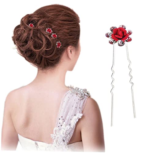 LALAFINA 12st Blumenhaar Blumenmädchen-kopfbedeckungen Für Die Hochzeit Perlenspange Bobby Hochzeitshaarschmuck Für Bräute Haarnadeln Für Frauen Braut Koreanische Version Haarstock von LALAFINA