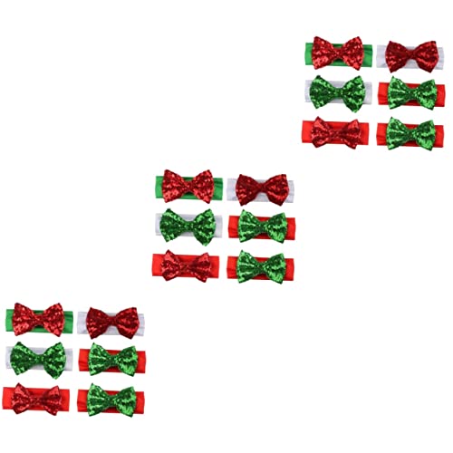 LALAFINA 18-Teiliges Zubehör Elastisches Band Roter Knoten Säuglinge Weiches Kopftuch Glitzernder Kopfschmuck Für Farbe Weihnachten Turban Kleinkinder Haarbänder Stirnbänder von LALAFINA
