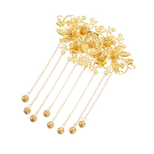 LALAFINA 1Stk Vintage Accessoires Haarnadel Haarschmuck für Damen haar zubehör Quaste Kopfschmuck goldener Hochzeitskamm Haarkamm Golddekor Haarnadeln Handbuch von LALAFINA