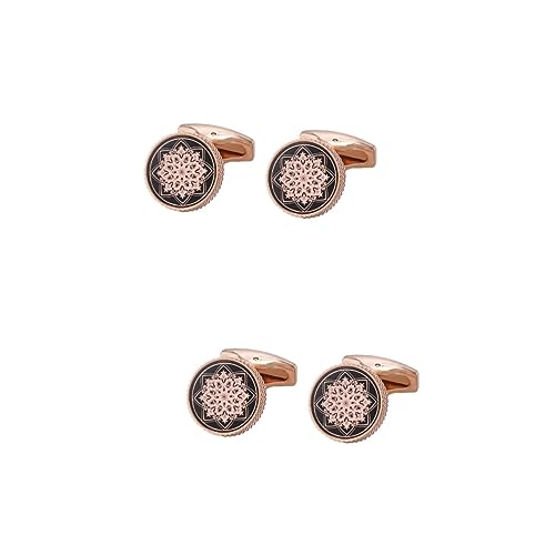 LALAFINA 2 Paare Vintage Manschettenknöpfe Roségold Praktische Ersatzknöpfe für Hemden Cufflinks für Anzüge und Freizeitkleidung Einfache Handhabung und Vielseitige Verwendung von LALAFINA