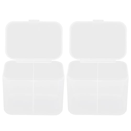 LALAFINA 2er-box Aufbewahrungskiste Make-up Wattepad Behälter Für Wattepads Halter Für Nagellackentferner-pads Spender Für Kosmetische Wattepads Plastik Weiß Patch Makeup Entferner von LALAFINA