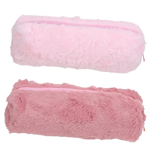 LALAFINA 2 Stück Große Kapazität Bleistift Stift Tasche Plüsch Federmäppchen mit Reißverschluss für Studenten Stifte Organizer Schreibwarenhalter für Schule und Büro von LALAFINA