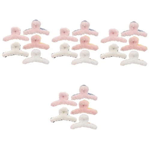 LALAFINA 20 Stück Accessoires Stark Pelzige Flauschige Haare Plüsch Kiefer Mädchen Clips Klaue Rutschfeste Klemmkrallen Kopfschmuck Groß Für Flauschigen Quadratischen Halt von LALAFINA