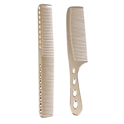 LALAFINA 2stücke Goldener Gabelkamm Und Massagekamm Für Männer Und Frauen Haarkamm Für Friseurzubehör Und Haarstyling Zu Hause Aus Hochwertigem Material Für Angenehme Kopfhautmassage von LALAFINA