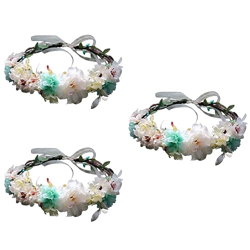 LALAFINA 3st Haarschmuck Hochzeit Haarband Floraler Kopfschmuck Kopfbedeckungen Für Die Braut Stirnband Mit Blumenkrone Mädchen Blumenkopfschmuck Mori von LALAFINA