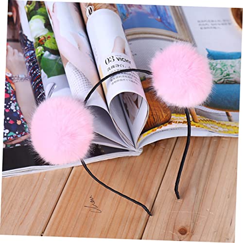 LALAFINA 3st Stirnband Für Kinderkostüme Pinkes Bommel-stirnband Pflege Bärenohren Flauschiges Ball-stirnband Fuzzy Pom Pom Stirnband Panda Ohren Stirnband Kinder Reifen Frau Behaart Bilden von LALAFINA