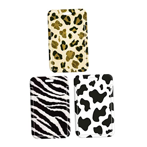 LALAFINA 3 Stück Teiliges Dekoratives Id Kartenetui mit Tiermuster Robuste Kunststoffhüllen für Ausweise Leicht und Langlebig für Büro Schule und Reisen von LALAFINA
