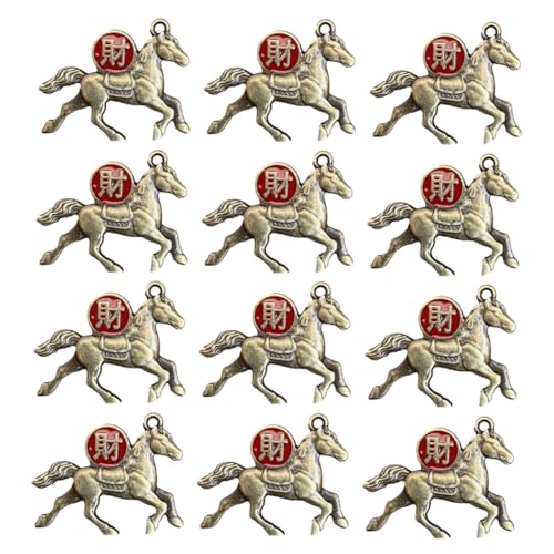 LALAFINA 30stücke Vintage Pferde Schlüsselanhänger Anhänger Aus Legierung Chinesische Glück Tier Charms Für Telefon Rucksack Handtasche Schlüsselring Dekoration von LALAFINA