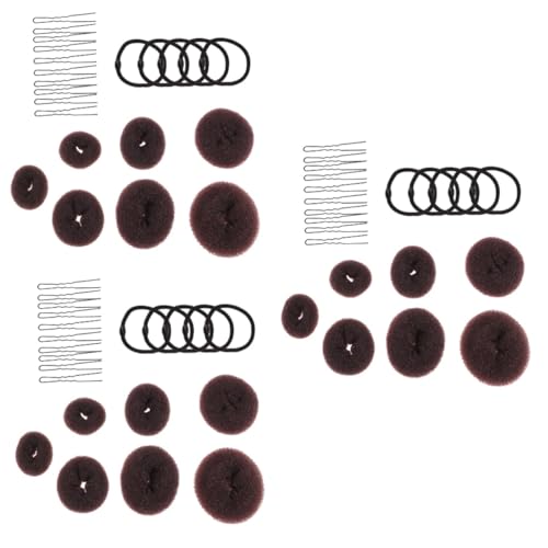 LALAFINA Haarknoten-Set 3st Donut-haargerät Haargerät Für Mädchen Donut-haarknotenringe Praktische Haarknotenringe Kugelkopf Japanisch Und Koreanisch Braut Haarknoten-Former von LALAFINA