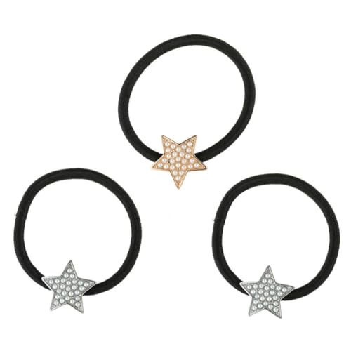 LALAFINA 3st Haarschmuck Pferdeschwanz-krawatten Pferdeschwanzbänder Pferdeschwanz-gummibänder Stern Haargummi Kleine Haargummis Schals Für Frauen Haarring Fräulein Legierung Diamant von LALAFINA