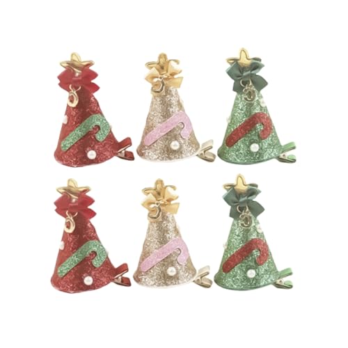 LALAFINA 3st Weihnachtskopfschmuck Für Kinder Weihnachtsbaum Haarnadel Weihnachtsmann Haarnadel Weihnachtsspangen Urlaub Haarnadeln Hut Haarspange Urlaubsparty Gefallen Mini Weihnachtsmütze von LALAFINA