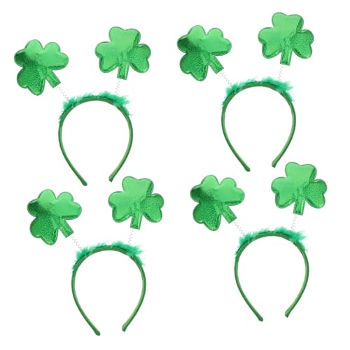 LALAFINA 4 Stirnband Stirnbänder Für Mädchen Bandana Stirnband St Patricks Day Kopfschmuck Grüne Kleeblätter Grüne Bopper Patricks-tag Krawatte Polyestertuch Dekorationen Fräulein von LALAFINA