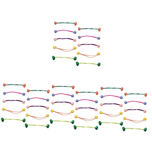 LALAFINA 40 Stk Haarseil Haarballen Für Mädchenhaare Haargummis Für Mädchen Frisur Halter Kleine Elastische Haargummis Lockiger Pferdeschwanz Haarschmuck Stirnband Kind Plastik Doppelkopf von LALAFINA