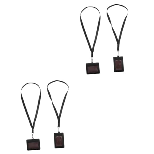 LALAFINA 4stücke Id Kartenhalter Mit Lanyard wasserdichte Ausweishüllen Für Studenten Und Berufstätige Strapazierfähig Und Sicher Schwarz Für Karten Scheckkarten von LALAFINA