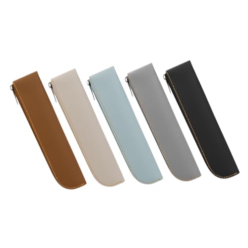 LALAFINA 5stücke Großes Federmäppchen Mit Reißverschluss Stifte-Organizer Aus Pu-Leder Mehrere Fächer Für Schreibwaren Geeignet Für Schule Und Büro von LALAFINA