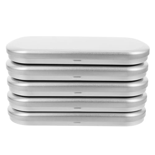 LALAFINA 5 Stück Teiliges Stiftbox aus Weißblech Stylische Aufbewahrungsbox für Stifte Bleistifte und Makeup mit Abnehmbarem Deckel für Schule und Büro von LALAFINA