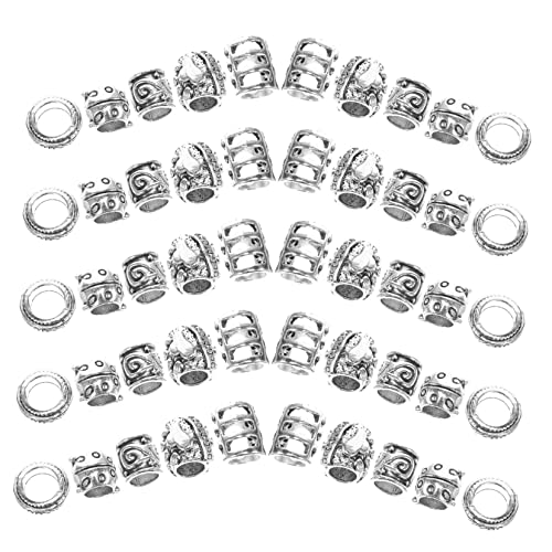 LALAFINA 50stücke Dreadlock-perlen Haar Manschetten Für Zöpfe Haarschmuck Aus Metall Für Hochzeiten Partys Und Täglichen Gebrauch Flechtzubehör von LALAFINA