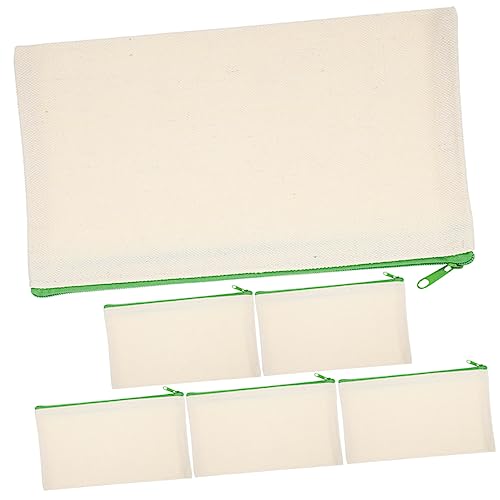 LALAFINA 6 Stück Canvas Federmäppchen Tragbare Stiftetui für Schule Reisen Kosmetik Leicht mit Reißverschluss DIY Fähig Vielseitig Einsetzbar Zufällige Farbe von LALAFINA
