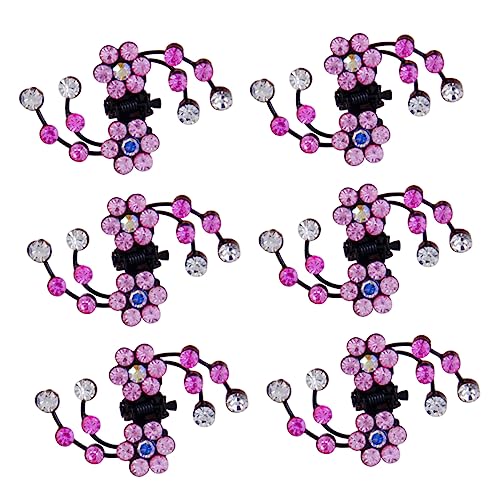 LALAFINA 6st Strass-blumen-haarnadel Kieferclips Aus Strass Haarklammern Für Mädchen Haarknotenklemme Kleine Blumen-haarklammern Haarkrallen-griffclips Klauenclip Braut Koreanische Version von LALAFINA