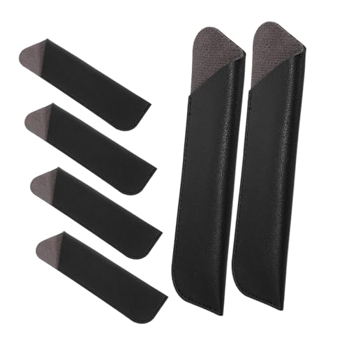 LALAFINA 6 Stück Teiliges PU Leder Stifteetuis Federhalter Schutzhüllen Schreibgeräte Aufbewahrungstaschen Schwarz Leicht Tragbar Kratzfest Langlebig von LALAFINA