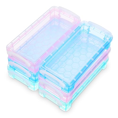 LALAFINA 6Stücke Transparente Bleistiftboxen Multifunktionale Aufbewahrung für Stifte Marker und aus Robustem Kunststoff von LALAFINA