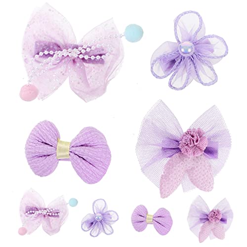 LALAFINA 8 Stk Mesh-schmetterling-haarspange Haarspangen Für Kleinkinder Mädchen Stirnband Große Haarschleife Blumenhaarklammer Blumen-entenschnabel-clips Sanft Kopfbedeckung Kleine Violett von LALAFINA