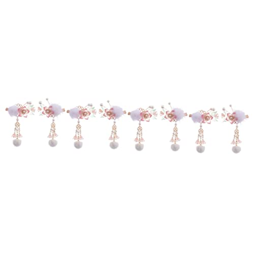 LALAFINA Haarschmuck 8 Stück Für Mit Quaste Haarkugeln Haarnadel Zubehör Blumenmädchen Kinder Perlen Clips Baumeln Plüsch Haarspangen Chinesisch Haarspangen Für Damen von LALAFINA