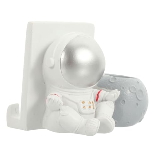 LALAFINA Astronautenhalterung Stifthalter Für Astronautenskulpturen Raumfahrer-telefonhalter Astronaut Handyhalter Smartphone-Halterung Harz Leichter Luxus Aufbewahrungskiste Weiß Kind von LALAFINA