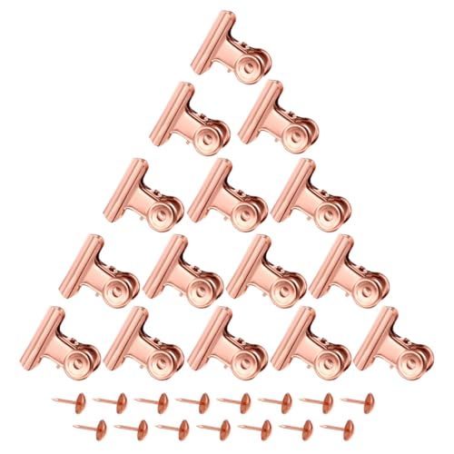 LALAFINA Dekorative Aktenklammern Aus Eisen Für Fotoordner Büro-aktenklammern 15 Stück Roségoldfarbene Metall-binderklammern Einfach Zu Verwenden Und Aufzubewahren von LALAFINA