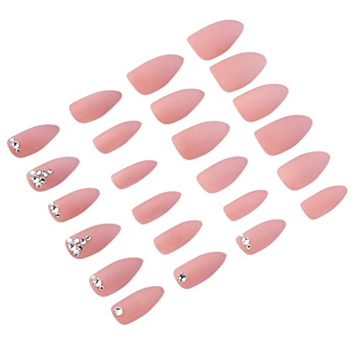 LALAFINA Drop Water Matte Nails Bling Shape Chic Fake Patch Art Dekorationen Nude On Salon Colored False For Coffin Cover Crystal Tip Short Glitter Christmas Patches Nail Diy Sticker von LALAFINA