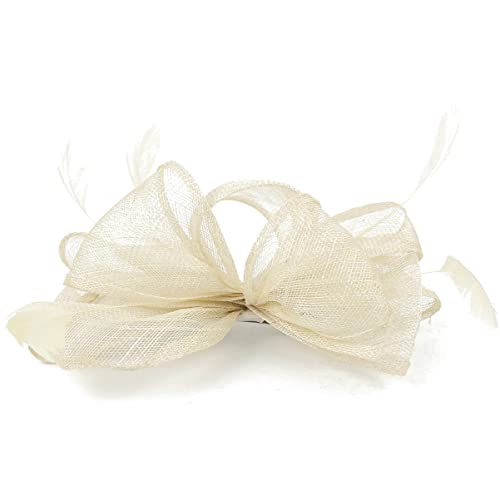 Kopfschmuck Fascinator Beige Fascinator Hut Derby Hüte für Fascinator Stirnband Stirnband Tea Party Kleiderhüte Für Damen von LALAFINA