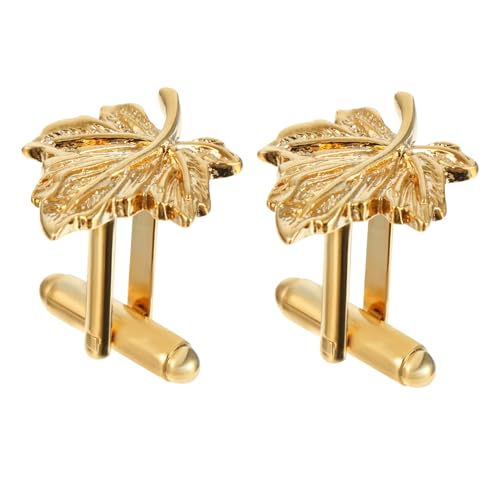 LALAFINA Fashionable Cufflinks Kupferlegierung Ahornblatt Design Praktische Hemdknöpfe für Herren und Damen Perfektes Accessoire für Outfit von LALAFINA