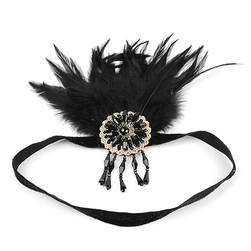 LALAFINA Gatsby-Kostüm-Stirnband Stirnband für Perlenstirnband Haarschmuck für Damen Haarband Stirnbänder Hochzeitskleid Zubehör Haarteil Mitglied 20er Kopfbedeckung von LALAFINA