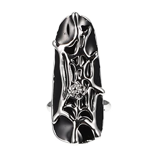 LALAFINA Gefälschte Mädchen Für Web Ring Neuheit Kunst Vintage Dekor Gothic Spitze Krallen Dekoration Fingernagel Kostüm Nägel B Cover Rock Cosplay Nagelkappe Schwarze Spinne Ringe von LALAFINA