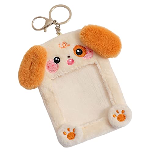 LALAFINA Niedlicher Hunde-id-kartenhalter Mit Clip Plüsch-postkartenhülle Für 3-Zoll-sofortbildfilm-kartenetui Braunes Ohr Welpe von LALAFINA