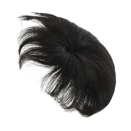 LALAFINA Pieces For In Male Patch Skin Mens Straight European Men Covering Toupee System Ultra Hairline Toppers Wig Accessoire Glatze Black Man Hair Invisible Guy Seamless Perücken- Topper von LALAFINA