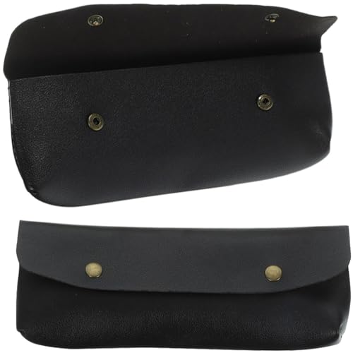 LALAFINA Reise-Make-Up-Pinselhalter 2 Stück Pu-Leder Bleistiftbeutel Tragbar Kosmetiktasche Make-Up-Werkzeug-Organizer Für Frauen Und Mädchen Schwarz von LALAFINA