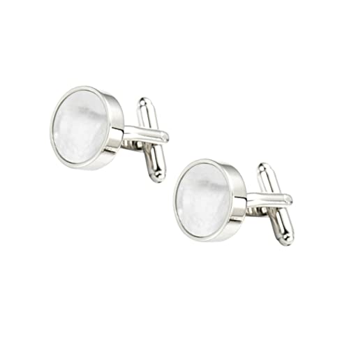 LALAFINA Runde Silberne Manschettenknöpfe Schale Cufflinks für Hemden zur Dekoration für Diy Projekte Ovales Design für Einen Stilvollen Look von LALAFINA