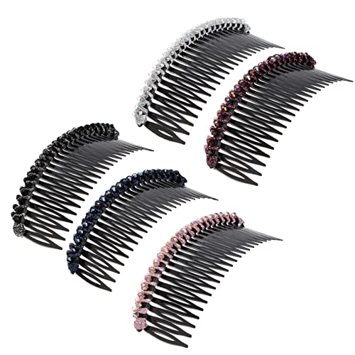 LALAFINA Strass Haarkamm Haarkamm Seitenkamm 5 Stück Haar Seitenkamm Zahnseitenkamm Frauen Haarschmuck für Party Bankett Hochzeit von LALAFINA