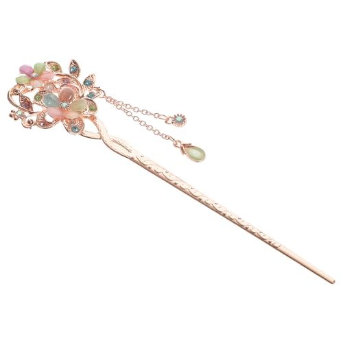 LALAFINA Vintage Blumen Haarstab Mit Quasten Chinesische Haarstäbchen Antike Dutt-Hochsteckfrisurenhalter Für Frauen Und Mädchen von LALAFINA
