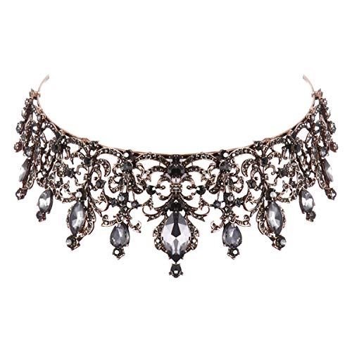 LALAFINA Vintage Strass Barock Krone Hochzeit Tiara Königin Krone Haarschmuck Für Frauen Mädchen Braut Geburtstag Party Abschlussball von LALAFINA