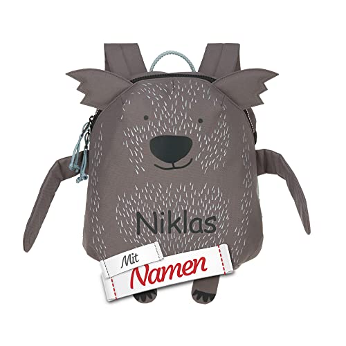 LÄSSIG Kinder Rucksack mit Namen personalisiert, Kinderrucksack für Kindergarten Kita, Kindergartenrucksack, Kleinkind Tasche, Kindergartentasche, 5,4 Liter, Cali wombat von LALALO