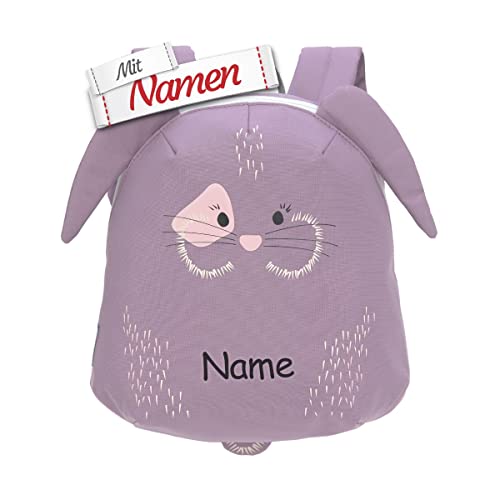 LÄSSIG Kinder Rucksack mit Namen personalisiert, Kleiner Kinderrucksack für Kindergarten Kita, Mini Kindergartenrucksack, Kindergartentasche 3,5 Liter (Bunny/Hase) von LALALO