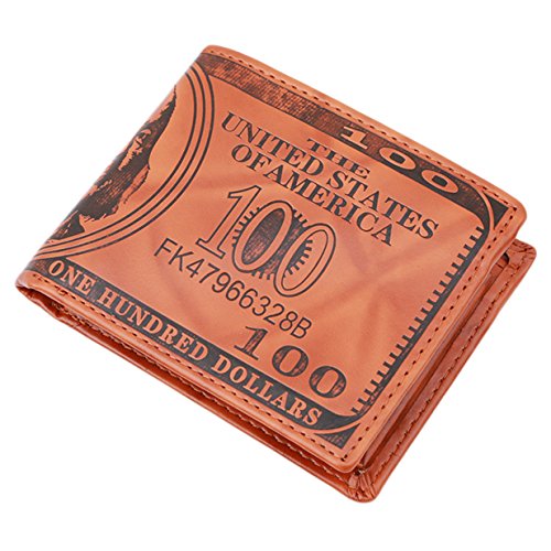 LALANG Herren US-Dollar-Schein-Geld-Mappen Lustige Faltbare PU Dollar Geldbörse Wallets (Hellbraun) von LALANG