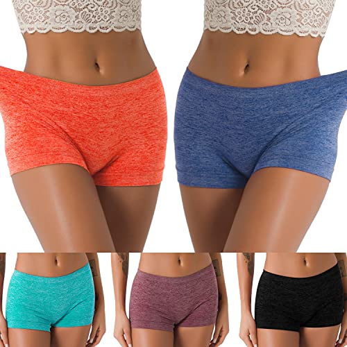 LALESTE Nahtlose Damenunterwäsche, Boyshort, Spandex, Workout, Boxershorts, 5er-Pack, Grün, Blau, Schwarz, Hellkaffee, Orange, L LALESTE Nahtlose Damenunterwäsche, Boyshort, Spandex, Workout, Boxershorts, 5er-Pack, Grün, Blau, Schwarz, Hellkaffee, Orange, L von LALESTE