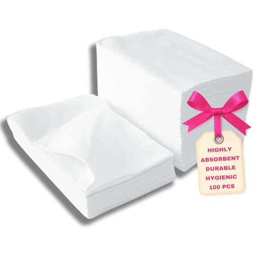 LALILL Einweghandtücher für Pediküre 100 Stück - Handtücher Set Weiß aus Zellulose für Pediküre-Behandlungen 50 x 40 cm von LALILL