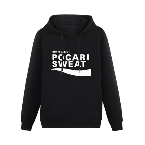 LAM PURE Fashion Cool Men Hooded Funny Tshirt Pocari Sweat Japanese Customized Printed Hoody Hoody Unisex Ptinted Hoodies Long Sleeve Men's Hooded with Pocket Black XXL von LAM PURE